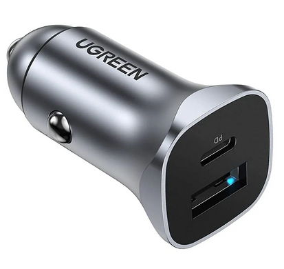 Купити Автомобильное зарядное устройство UGREEN CD130 Dual USB-A/Type-C Space Gray