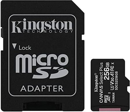 Купити Карта пам'яті Kingston microSDXC Canvas Select Plus 256GB Class 10 UHS-I A1 85МБ/с R-100MB/s +SD-адаптер