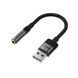Аудіокабель ACEFAST J13 USB-A to 3.5mm female, nylon braid, 0.15m, Black