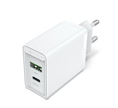 Купити Сетевое зарядное устройство Vention Two-Port USB(A+C) (18W/20W) White