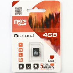 Купити Карта памяти Mibrand microSDHC 4GB Class 6
