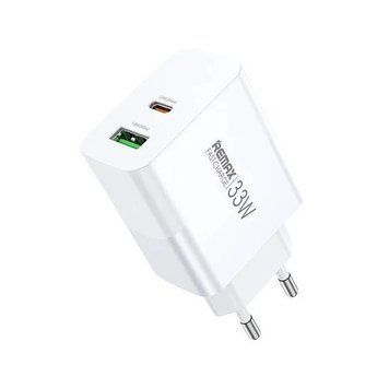 Купити Мережевий зарядний пристрій "REMAX Kiddy Series 33W A+C Fast Charger RP-U122" EU-White