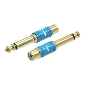 Купити Адаптер Vention 6.35mm Male to RCA Female Audio Adapter Blue Aluminum Alloy Type (VDD-C03)