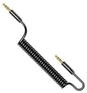 Купити Кабель Usams US-SJ256 Spring Audio Cable AUX 3.5 мм AUX 3,5 мм 1,2 m Black