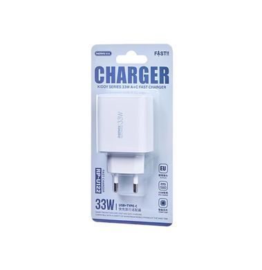 Купити Мережевий зарядний пристрій "REMAX Kiddy Series 33W A+C Fast Charger RP-U122" EU-White