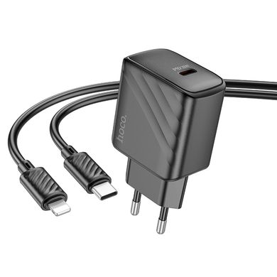 Купити Сетевое зарядное устройство Hoco CS22A charger set(C to iP) Black