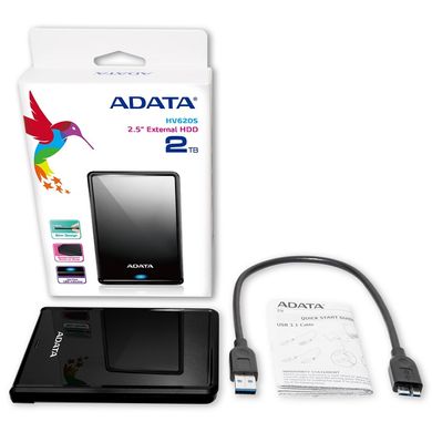 Купити Жорсткий диск зовнішній A-DATA USB 3.2 Gen1 HV620S 1TB 2,5" Чорний