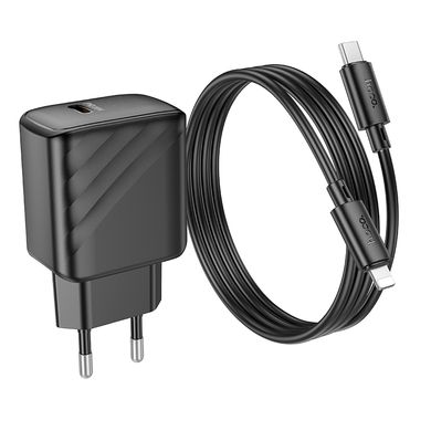 Купити Сетевое зарядное устройство Hoco CS22A charger set(C to iP) Black