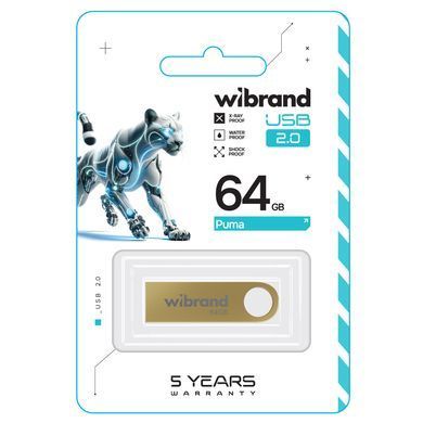 Купити Флеш-накопичувач Wibrand USB 2.0 Puma 64Gb Gold