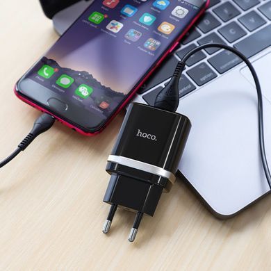 Купити Сет сетевой зарядное устройство HOCO C12Q Smart QC3.0 charger (Micro) 18W Black