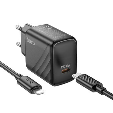 Купити Мережевий зарядний пристрій Hoco CS22A charger set(C to iP) Black