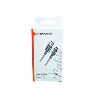 Купити Кабель Mibrand MI-12 USB Type-C 5 A 1m White