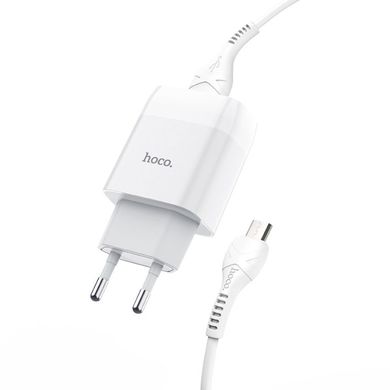 Купити Сетевое зарядное устройство Hoco C72A Glorious single port charger set(Micro) White