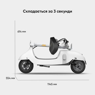 Купити Электросамокат с сиденьем OKAI Ceetle PRO EA10C White 10', 350(900)W, 25Kmh, 10.4Ah, 55Km, 20%, NFC, App.29kg