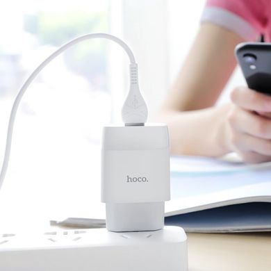 Купити Мережевий зарядний пристрій Hoco C72A Glorious single port charger set(Micro) White