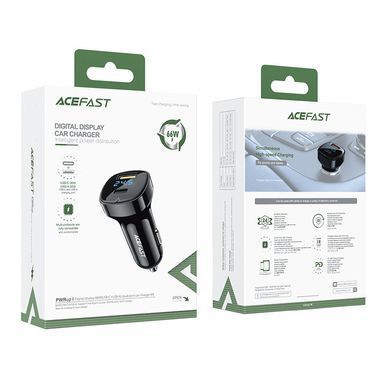 Купити Автомобильное зарядное устройство ACEFAST B4 digital display 66W(USB-C+USB-A) dual port car charger