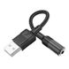 Аудiокабель Hoco LS37 USB Type-A AUX 3,5 mm female 15 cм Black