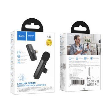 Купити Бездротова мікрофонна система HOCO L20 Fair wireless microphone iP Black
