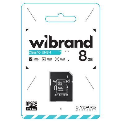 Купити Карта пам'яті microSDHC Wibrand 8Gb class 10 (adapter SD)
