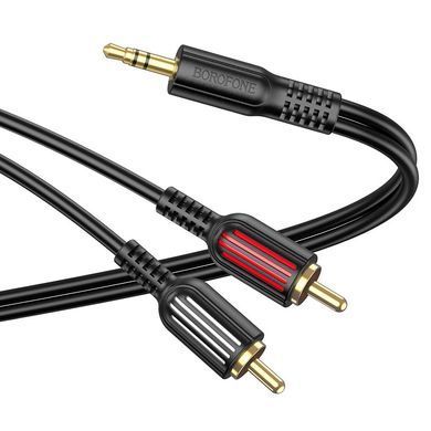 Купити Аудиокабель BOROFONE BL11 3.5mm to double RCA audio cable Black