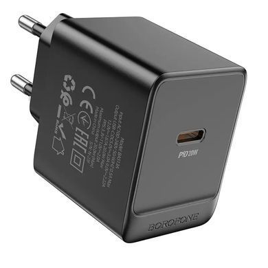 Купити Сетевой зарядный устройство BOROFONE BAS13A Erudite single port PD20W charger(EU) Black