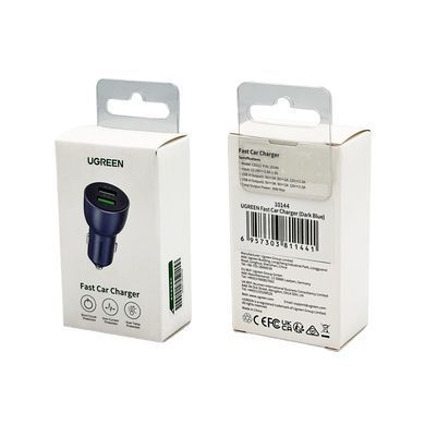 Купити Автомобільний зарядний пристрій UGREEN CD213 Fast Car Charger (Dark Blue) (UGR-10144)