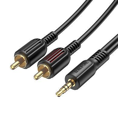 Купити Аудиокабель BOROFONE BL11 3.5mm to double RCA audio cable Black