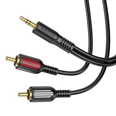 Купити Аудиокабель BOROFONE BL11 3.5mm to double RCA audio cable Black