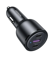 Купити Автомобільний зарядний пристрій UGREEN CD239 2×Type-C, USB-A Black