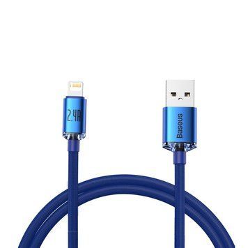 Купити Кабель Baseus Crystal Shine Series Fast Charging Data Cable USB to iP 2.4A 2m Blue