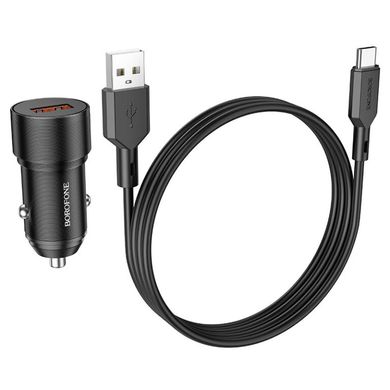 Купити Автомобільний зарядний пристрій Borofone BZ19A charger set(Type-C) USB-A Black