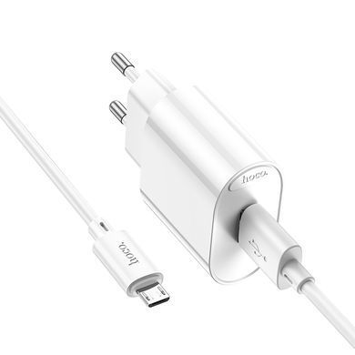 Купити Сет сетевого зарядного устройства HOCO C109A Fighter single port QC3.0 charger (Micro) White