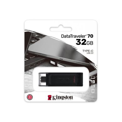 Купити Флеш-накопитель Kingston USB3.2/USB Type-C DataTraveler 70 32GB Black