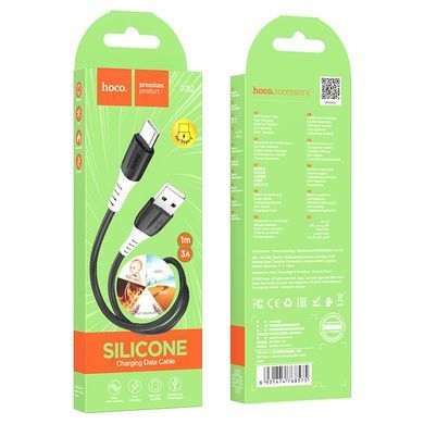 Купити Кабель HOCO X82 USB to Type-C 3A, 1m, силикон, силиконовые разъёмы, Black