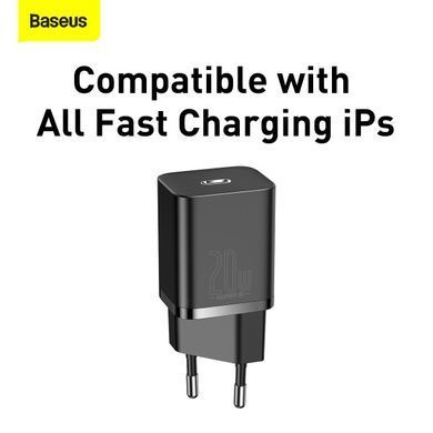 Купити Мережевий зарядний пристрій Baseus Super Si Quick Charger 1C 20W EU Black