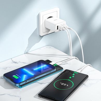 Купити Сетевой зарядное устройство HOCO C102A Fuerza QC3.0 four-port charger 18W White