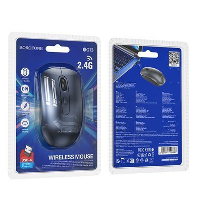 Купити Мышь BOROFONE BG13 Winner 2.4G бизнес беспроводная мышь Black Metal Gray