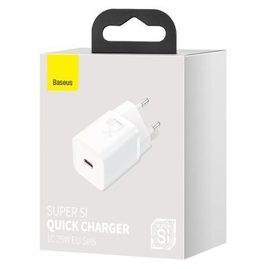 Купити Мережевий зарядний пристрій Baseus Super Si Quick Charger 1C 25W EU White