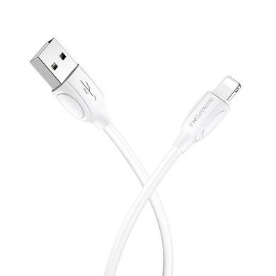 Купити Кабель BOROFONE BX19 USB to iP 2.4A, 1m, PVC, TPE connectors, White