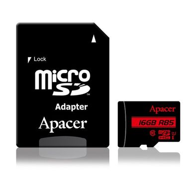 Купити Карта памяти Apacer microSDHC 16GB Class 10 UHS-I R-85MB/s +SD-адаптер