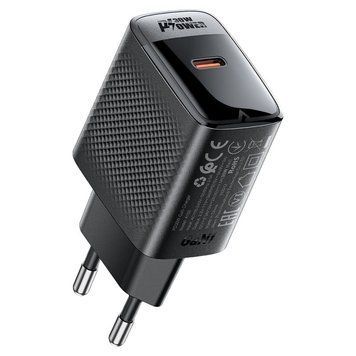 Купити Сетевой зарядный устройство ACEFAST A102 PD30W GaN single USB-C charger (EU) Black