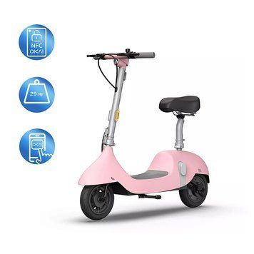 Купити Електросамокат з сидінням OKAI Ceetle PRO EA10C Pink 10', 350(900)W, 25Km/h, 10.4Ah, 55Km, 20%, NFC, App.29kg
