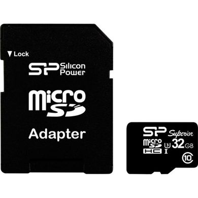 Купити Карта памяти SiliconPower microSDHC Superior 32GB Class 10 V10 +SD-адаптер