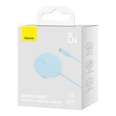 Купити Беспроводное зарядное устройство Baseus Simple Mini3 Magnetic Wireless Charger Blue