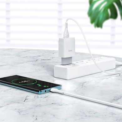 Купити Мережевий зарядний пристрій HOCO C72Q Glorious single port QC3.0 charger set(Type-C) 18W White
