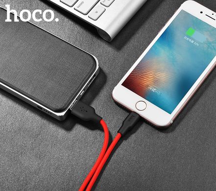Купити Кабель Hoco X21 USB Lightning 2A 1m Black-Red