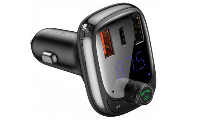 Купити Автомобильное зарядное устройство Baseus T typed S-13 Bluetooth MP3 car charger Black