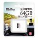Карта памяти microSDXC (UHS-1 U1) Kingston Endurance 64Gb class 10 А1 (R95MBs, W30MBs)