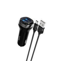 Купити Автомобільний зарядний пристрій Hoco Z40 charger set(Type-C) 2 × USB Black