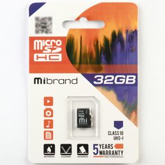 Купити Карта пам'яті Mibrand microSDHC 32GB Class 10 UHS-I Без адаптера